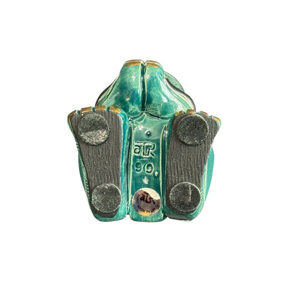 Vintage DeRosa Artesania Rinconada Frog Figurine #713 14K Gold & Platinum Trim C - Picture 9 of 9